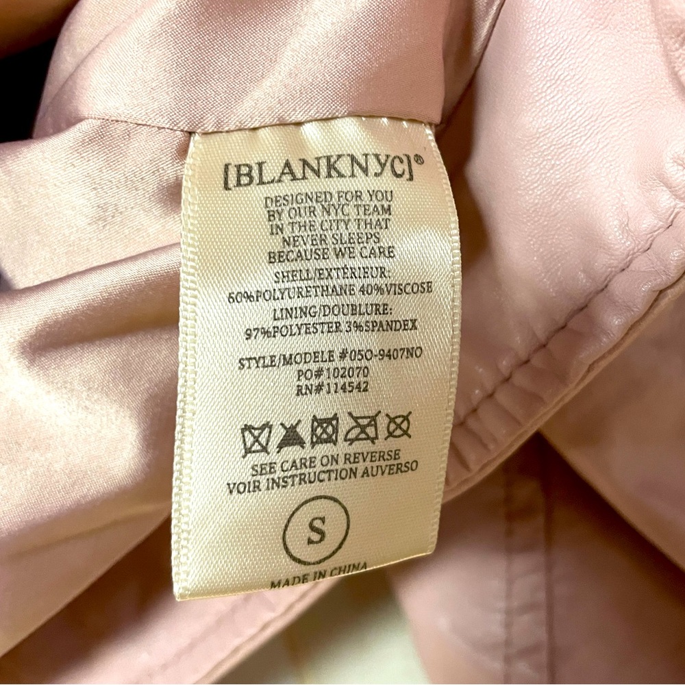 Blank NYC Pink Vegan Leather Zipper Biker Jacket Sz S - Picture 4 of 9